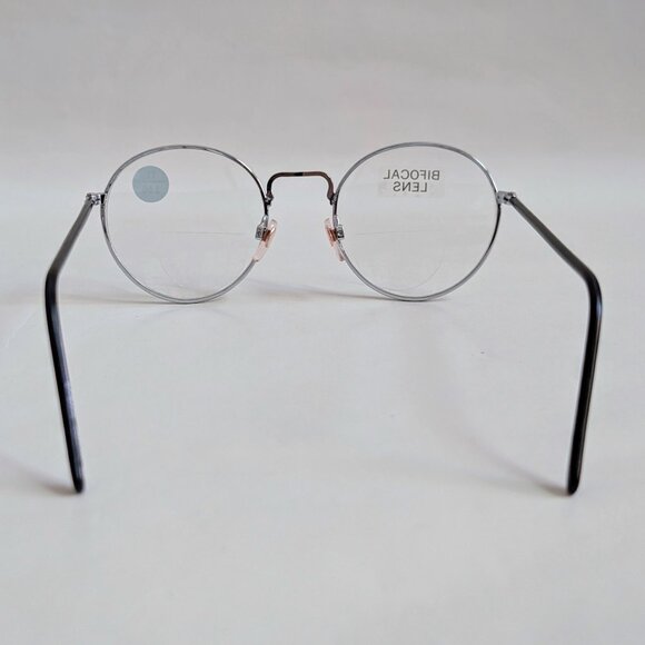 (NWT) Vintage 90's Round Metal Bi-Focal Reading Glasses (Silver/Blue P) - Picture 4 of 5